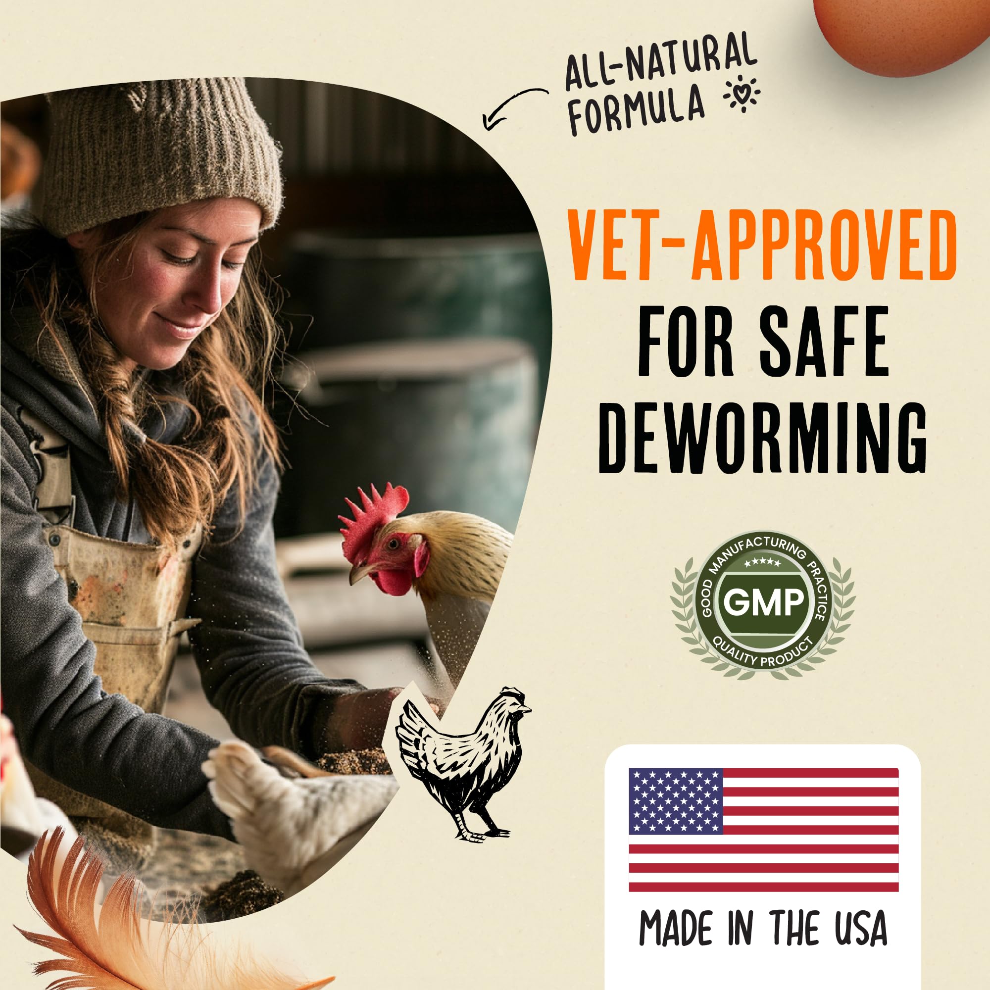 Roosty's Naturals De-Wormer mixed into poultry feed for easy administration