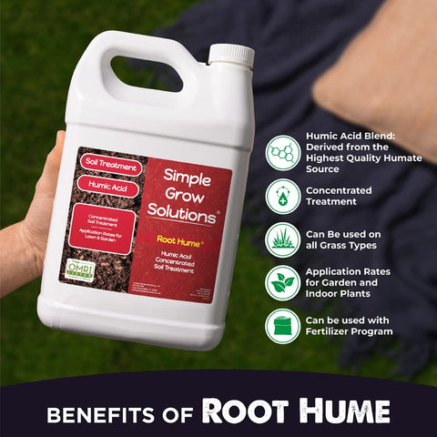 Pouring Root Hume from the bottle to boost nutrient uptake.