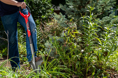 Root Slayer shovel side profile highlighting rugged design for tough roots