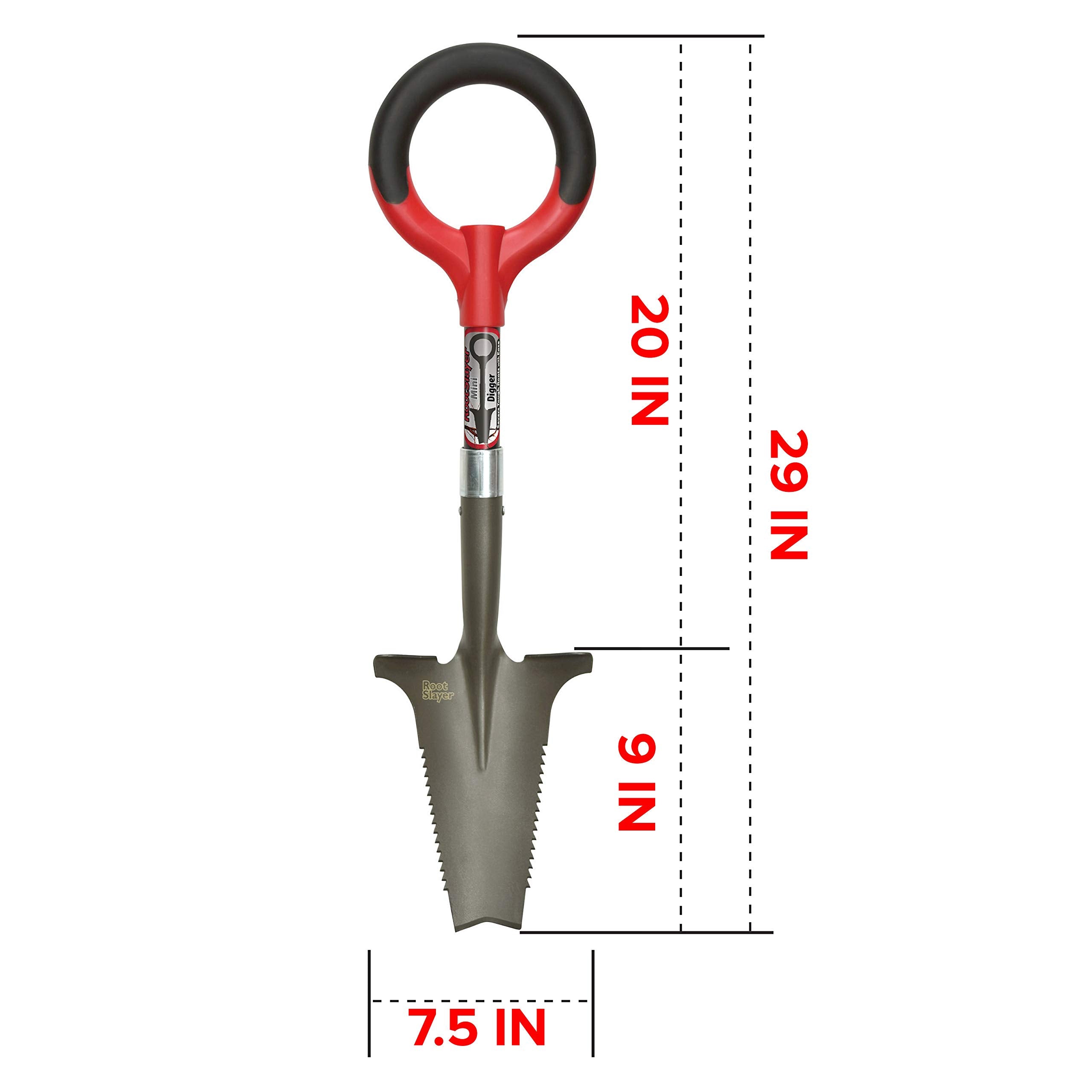 Root Slayer carbon steel blade with red handle.