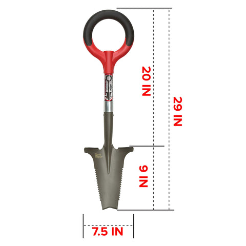Root Slayer carbon steel blade with red handle.