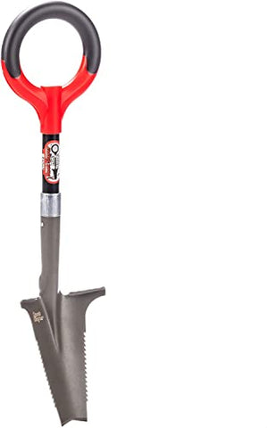 Root Slayer mini-digger red cutting tip slices soil.