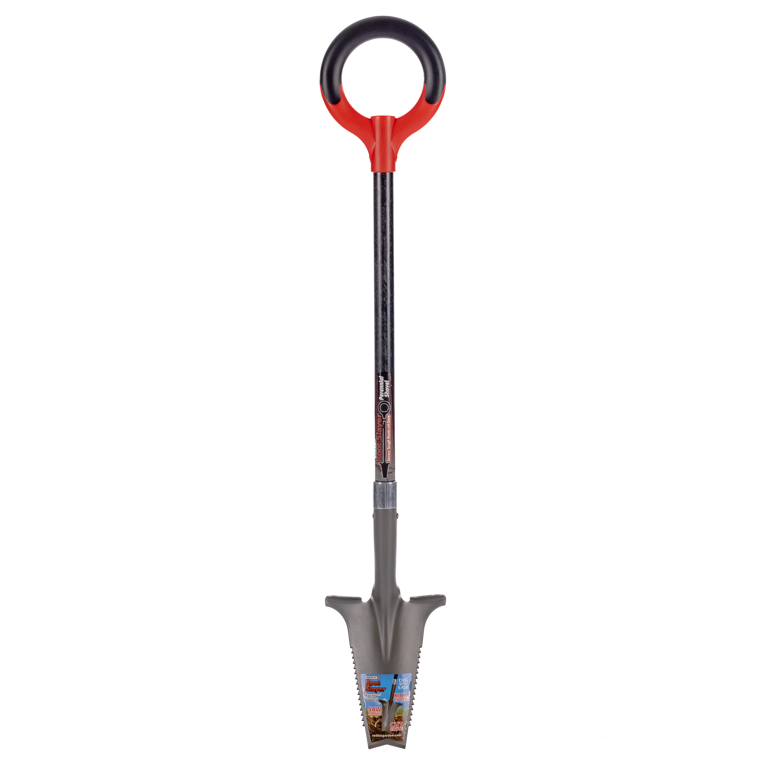 Root Slayer Perennial Shovel with inverted V tip for precise root cutting.