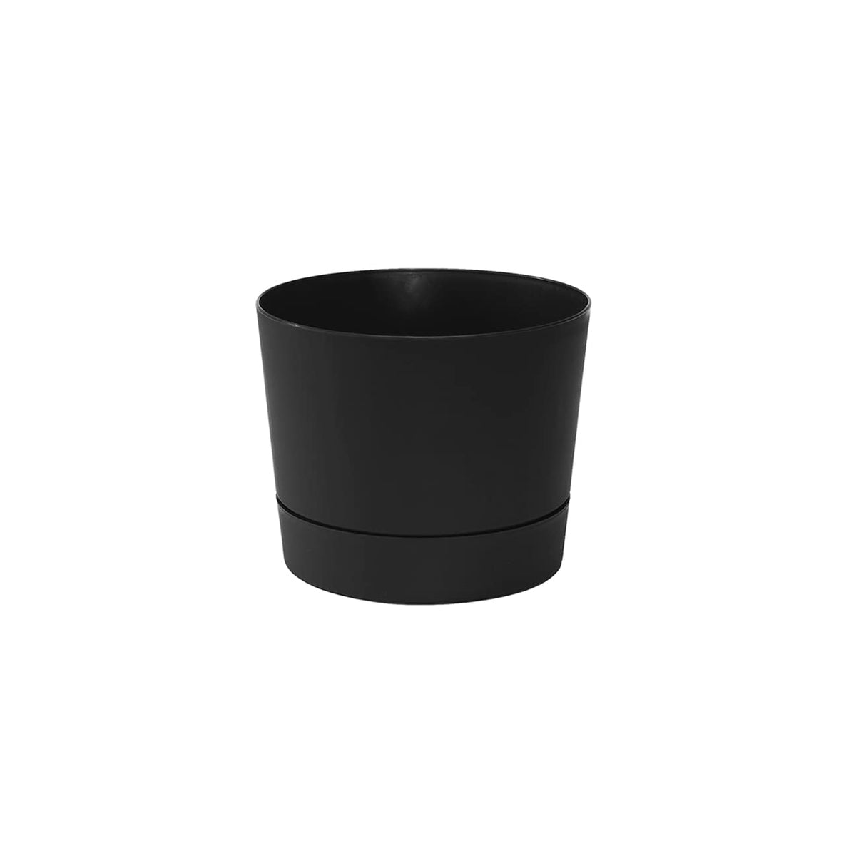 Root & Vessel Majestic MCM low-profile pot in matte black, 6.5 in, ideal for modern spaces.