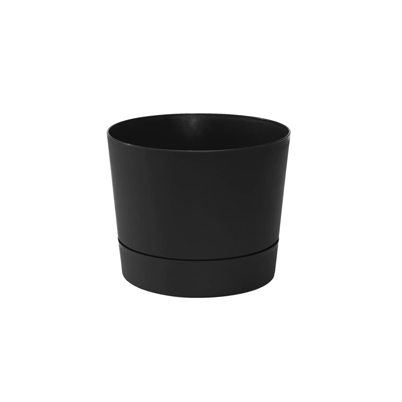Root & Vessel Majestic MCM low-profile pot with tray for water protection on decks.