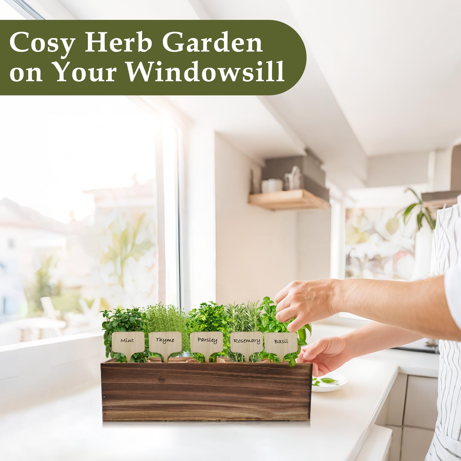 Rootcraft burlap bags keep seedlings organized for easy indoor planting.