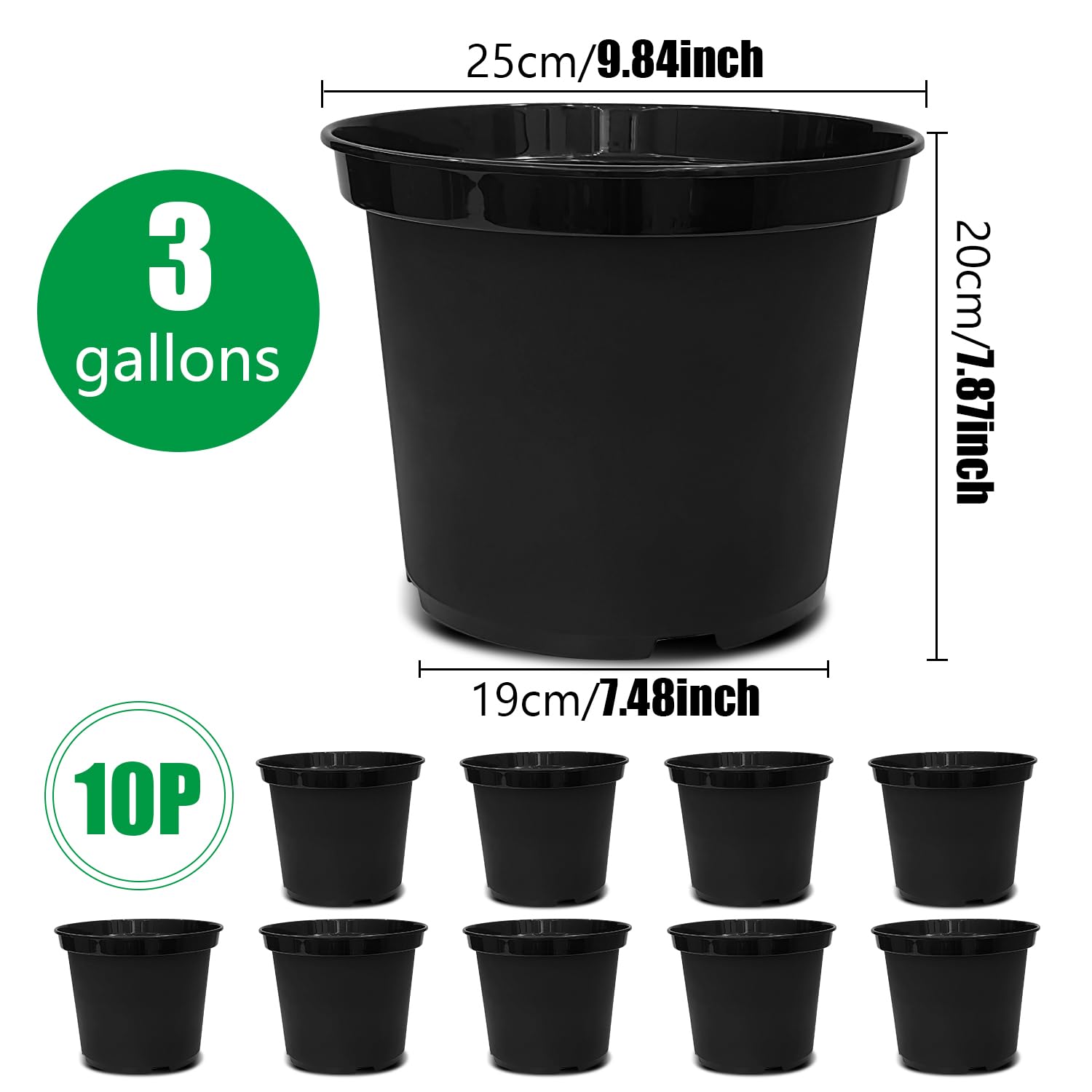 RooTrimmer 10-inch round plant pot ideal for a variety of plants.