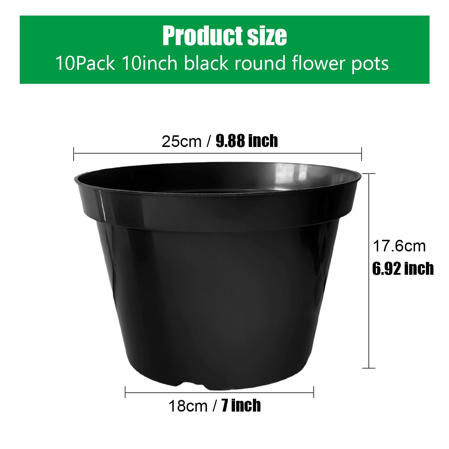 RooTrimmer 10-pack bulk nursery pots ideal for herbs and flowers.