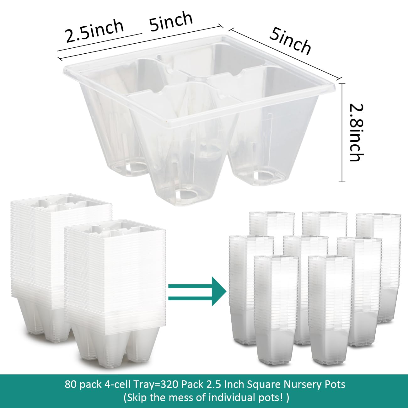 RooTrimmer 1020-flat compatible tray shows four-cell layout in a standard propagation setup.