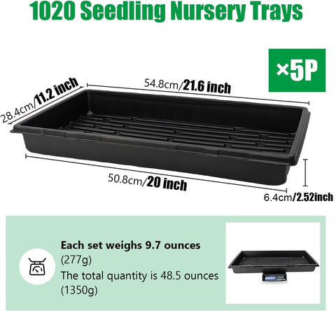 RooTrimmer 1020 tray bottom dimensions fit standard plug trays for transfers.