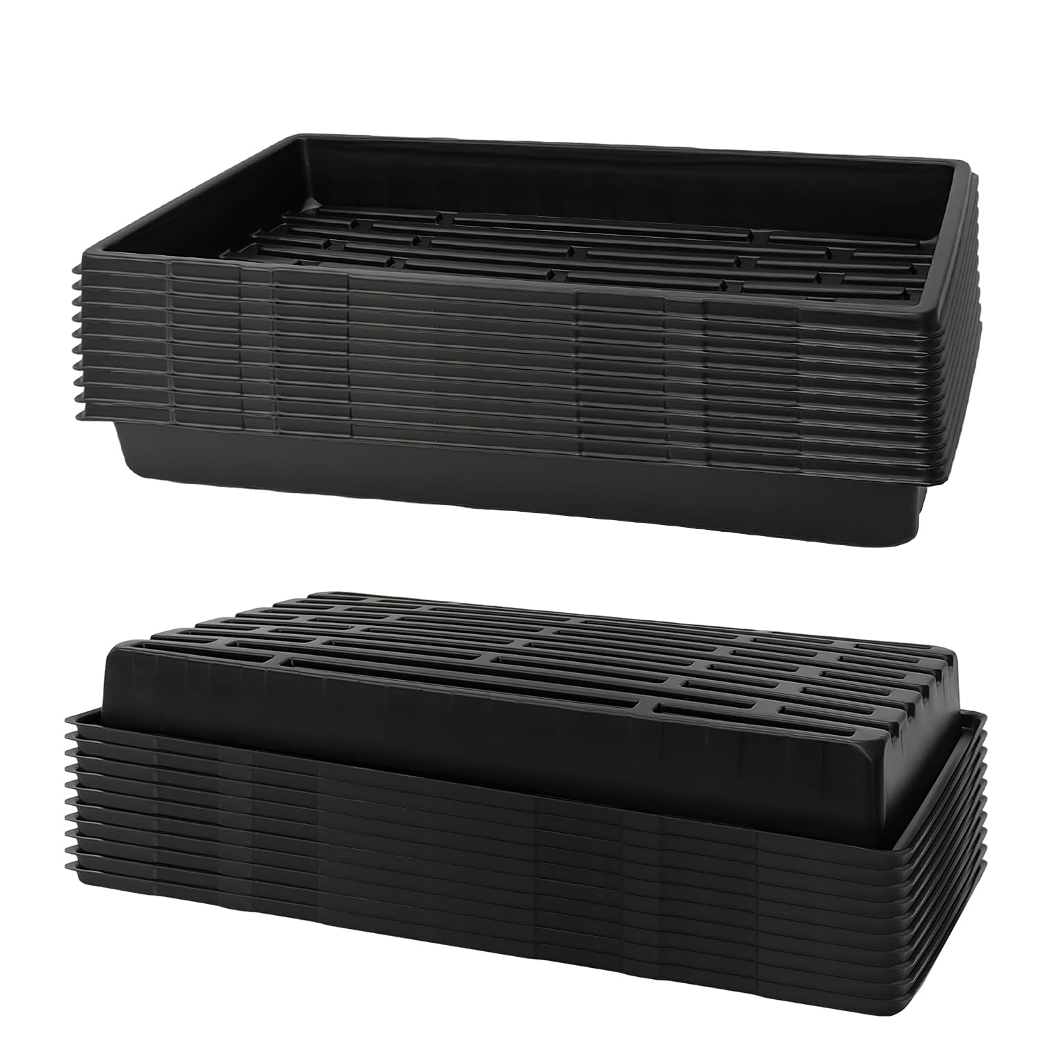 RooTrimmer 1020 tray with no hole design for leak-free seed starting.