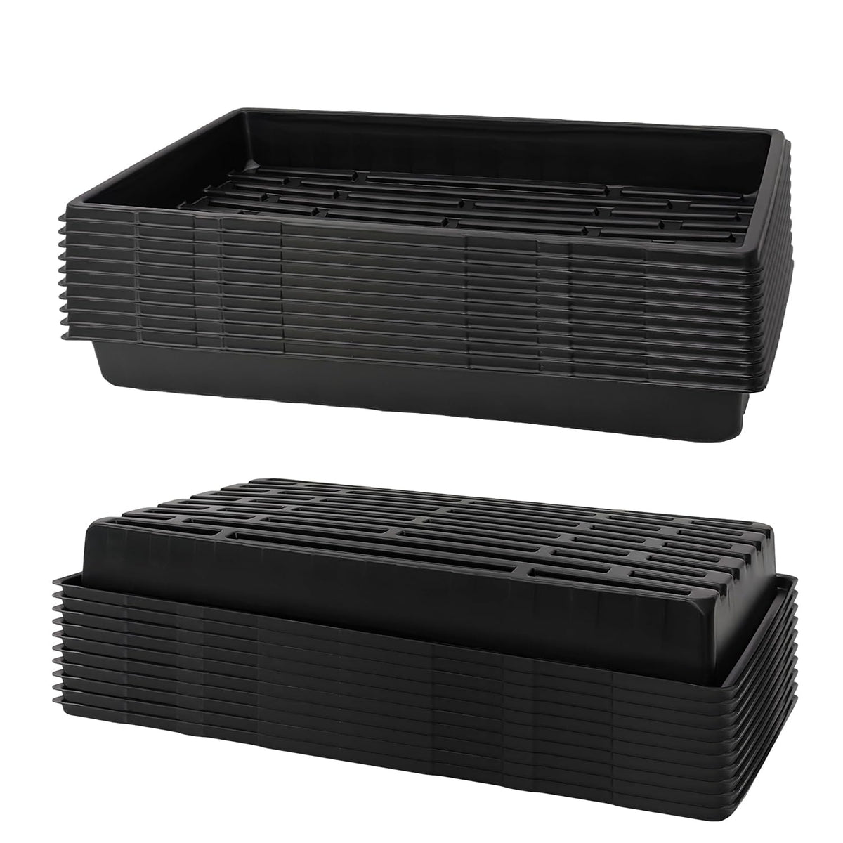 RooTrimmer 1020 tray with no hole design for leak-free seed starting.
