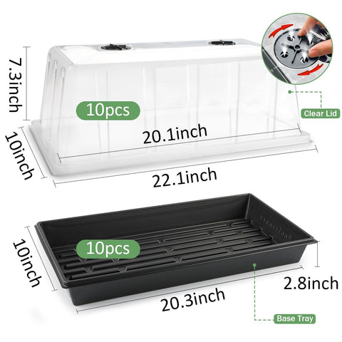 RooTrimmer 1020 trays with full-clear dome maximize light for strong starts