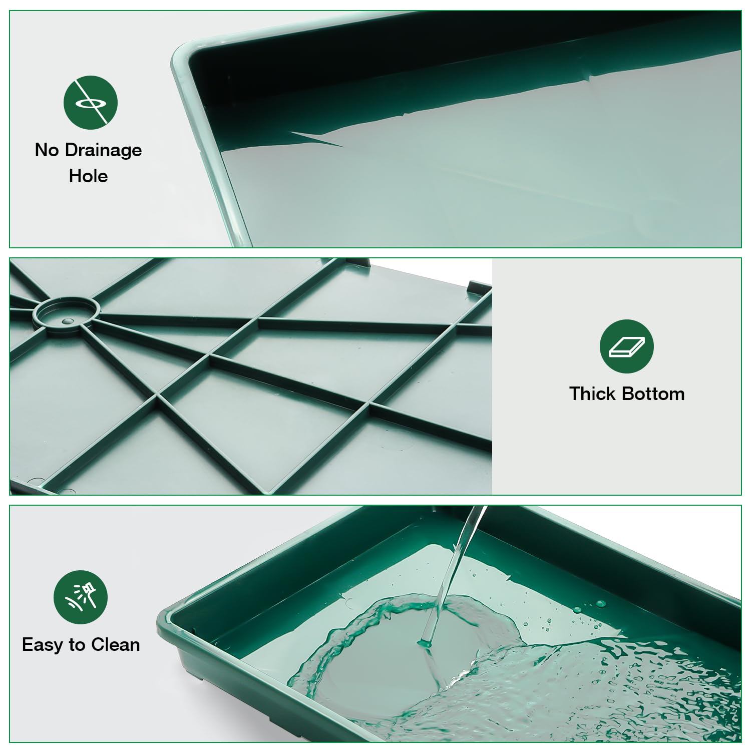 RooTrimmer 1020 trays green close-up of BPA-free plastic surface