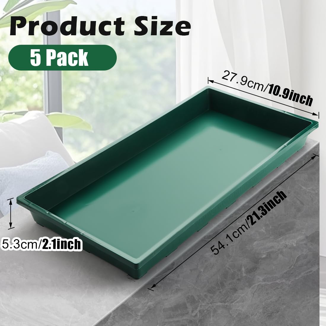 RooTrimmer 1020 trays green dimensions shown for greenhouse planning