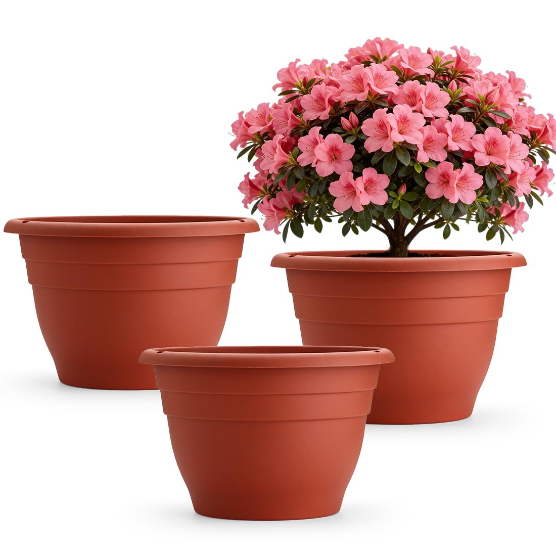 RooTrimmer 11-inch plant pot with drainage holes for healthy watering and airflow.