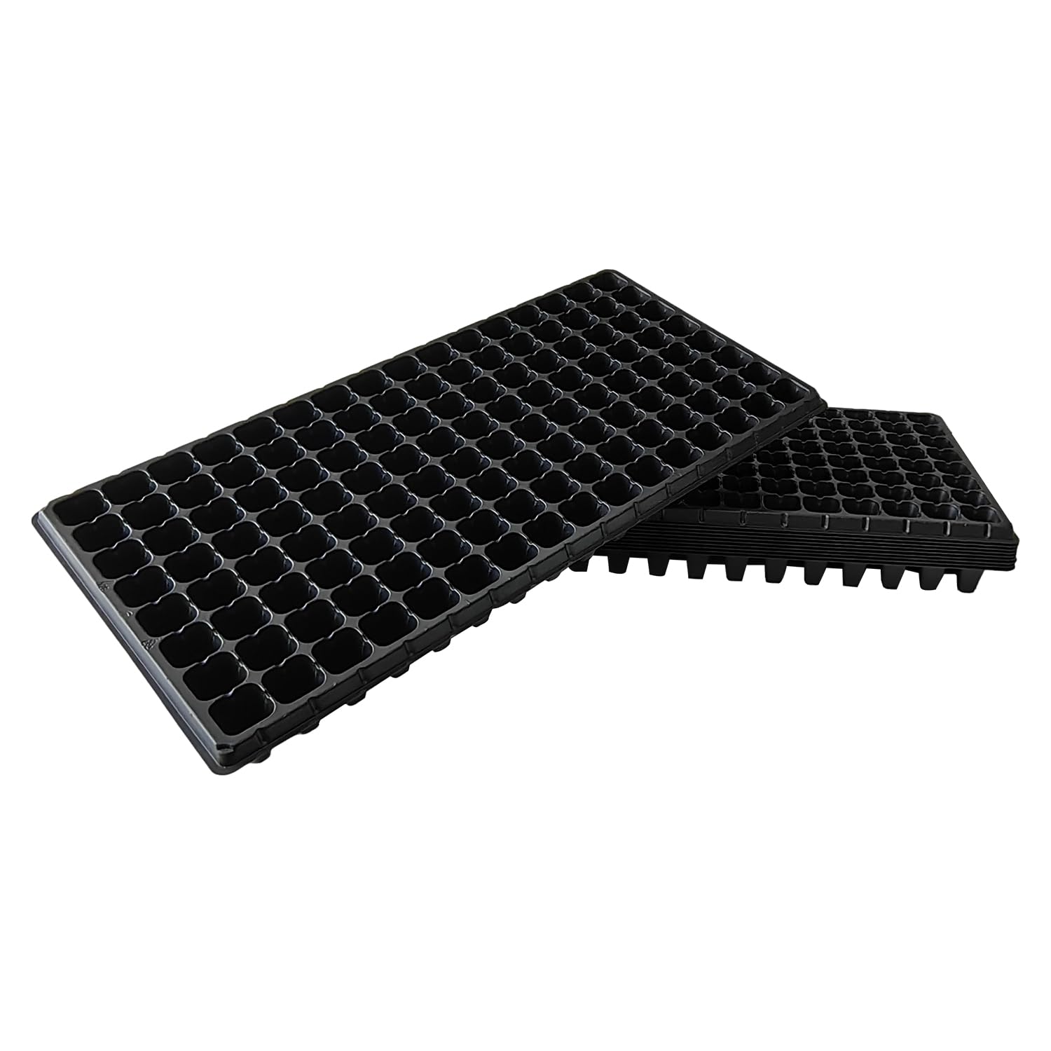 RooTrimmer 128-cell seed tray front view for organized seed starting.