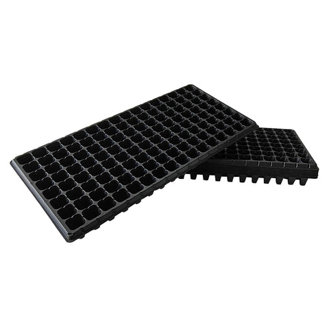 RooTrimmer 128-cell seed tray front view for organized seed starting.
