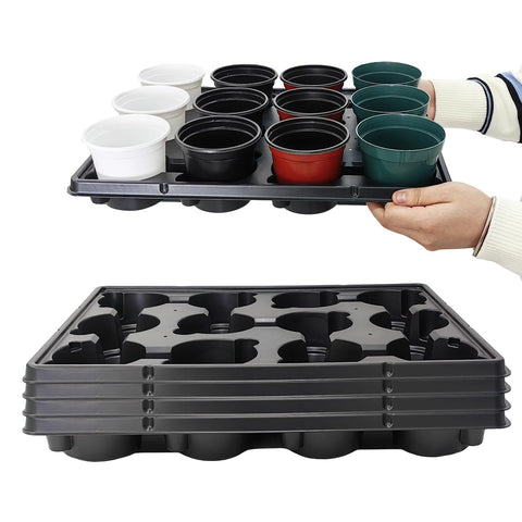 RooTrimmer 12-cell round nursery tray top view for neat pot placement