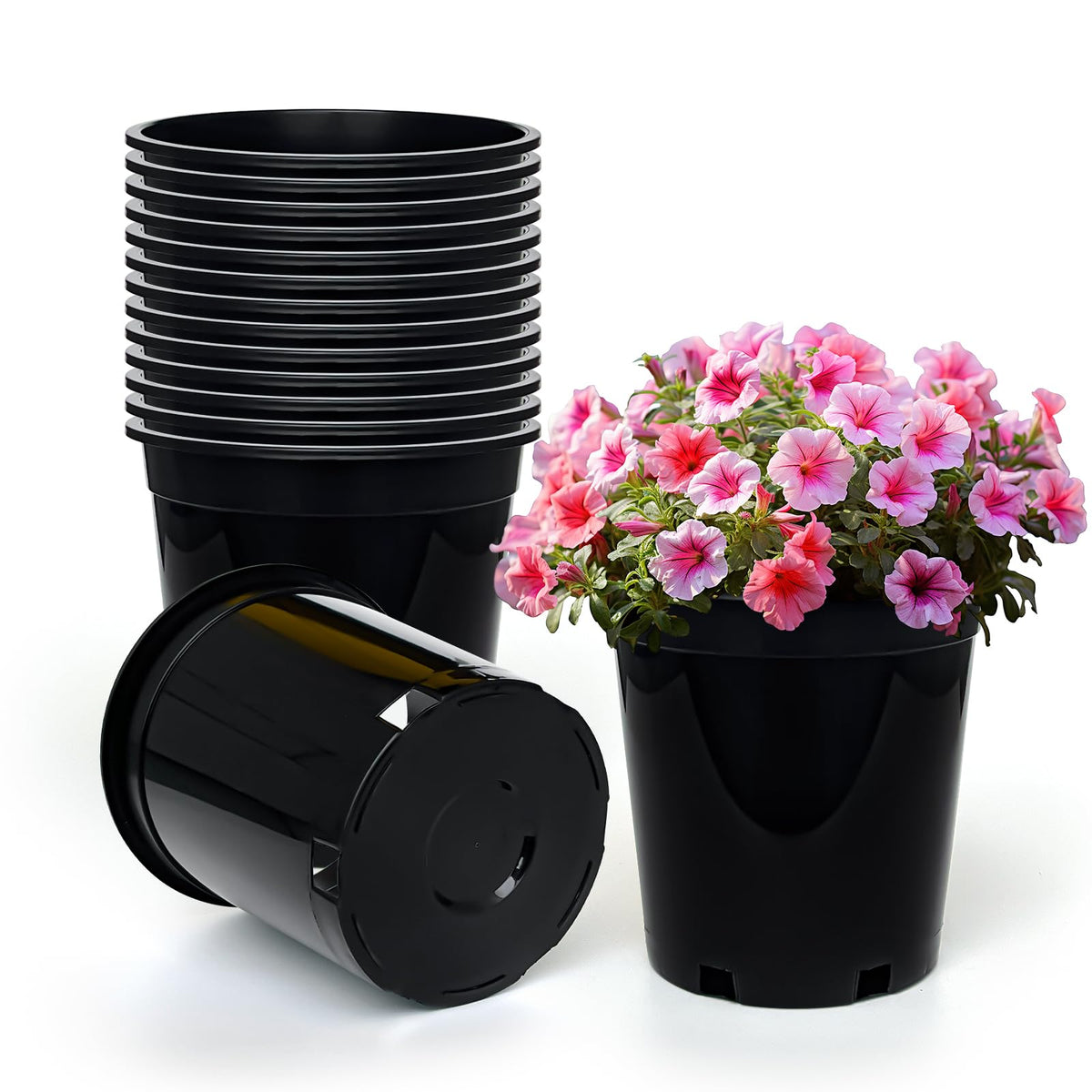 RooTrimmer 15-pack 1.5-gallon plastic nursery pots for versatile indoor and outdoor planting