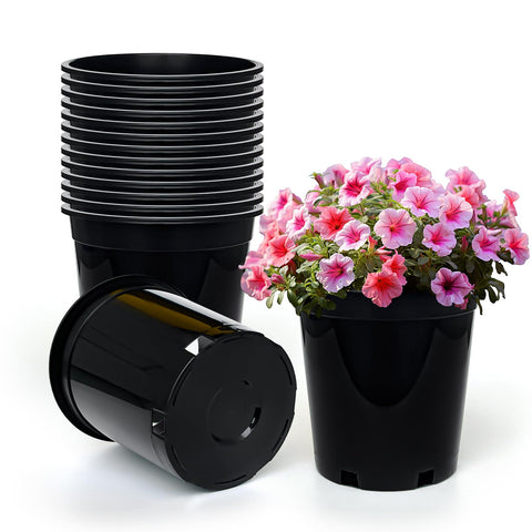 RooTrimmer 15-pack 1.5-gallon plastic nursery pots for versatile indoor and outdoor planting