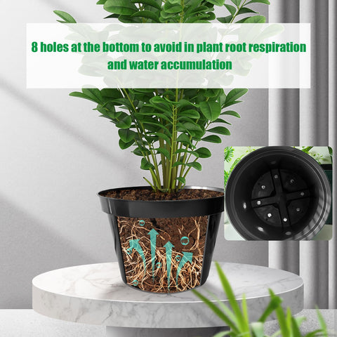 RooTrimmer 2-gallon plastic plant pot features sturdy construction for outdoor use.