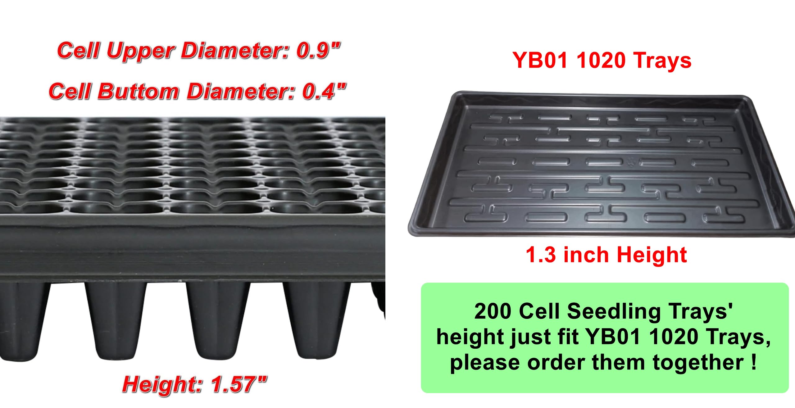 RooTrimmer 200-cell tray closeup highlights drainage holes for airflow.