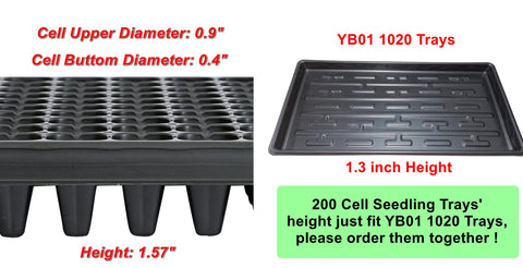 RooTrimmer 200-cell tray closeup highlights drainage holes for airflow.