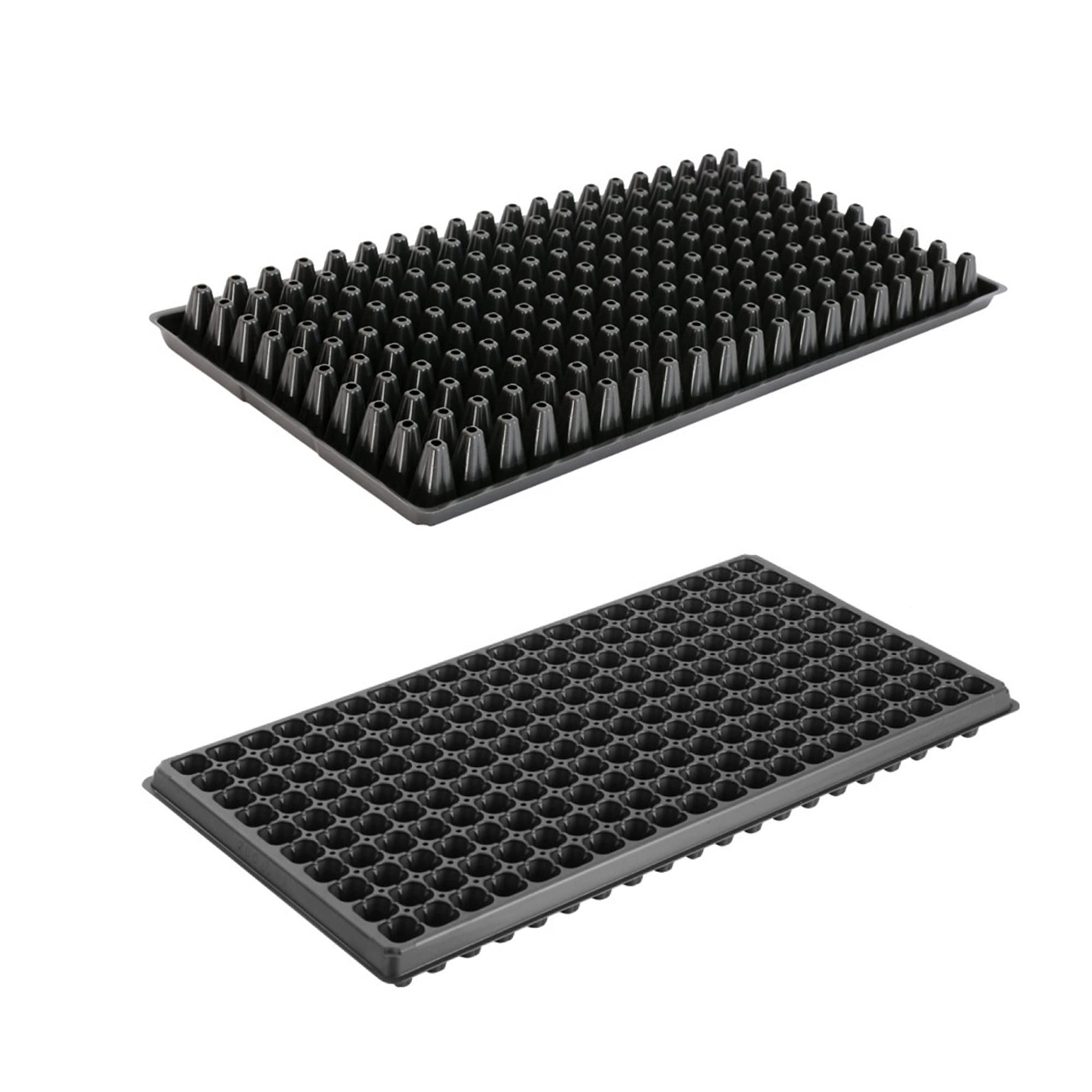 RooTrimmer 200-cell tray front view shows durable seed starter flats.