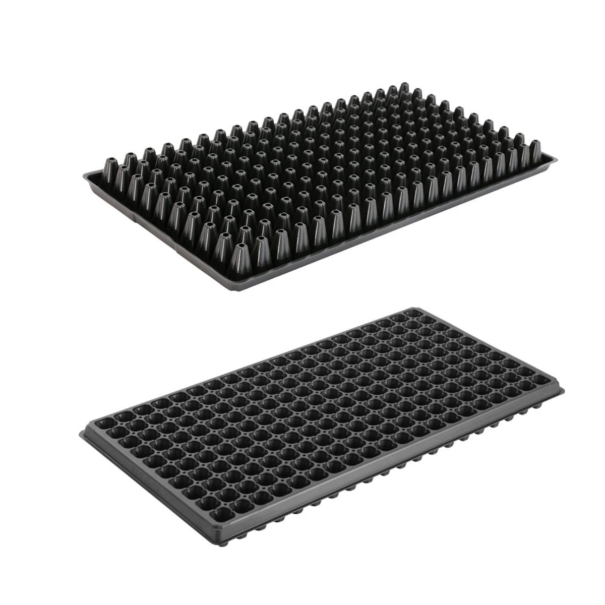 RooTrimmer 200-cell tray front view shows durable seed starter flats.