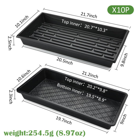 rootrimmer 20x10 propagation tray fits standard shelving for dense planting.