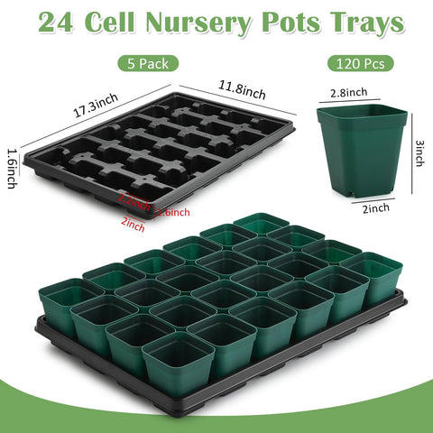 RooTrimmer 24-cell tray 5-pack shown for efficient batch seedling care