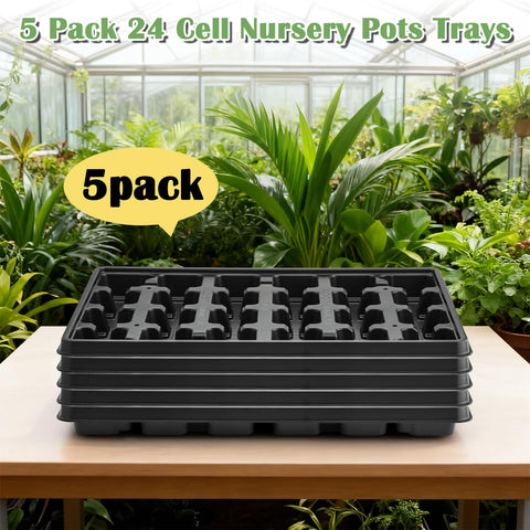 RooTrimmer 24-cell tray drain holes closeup promotes even watering per cell.