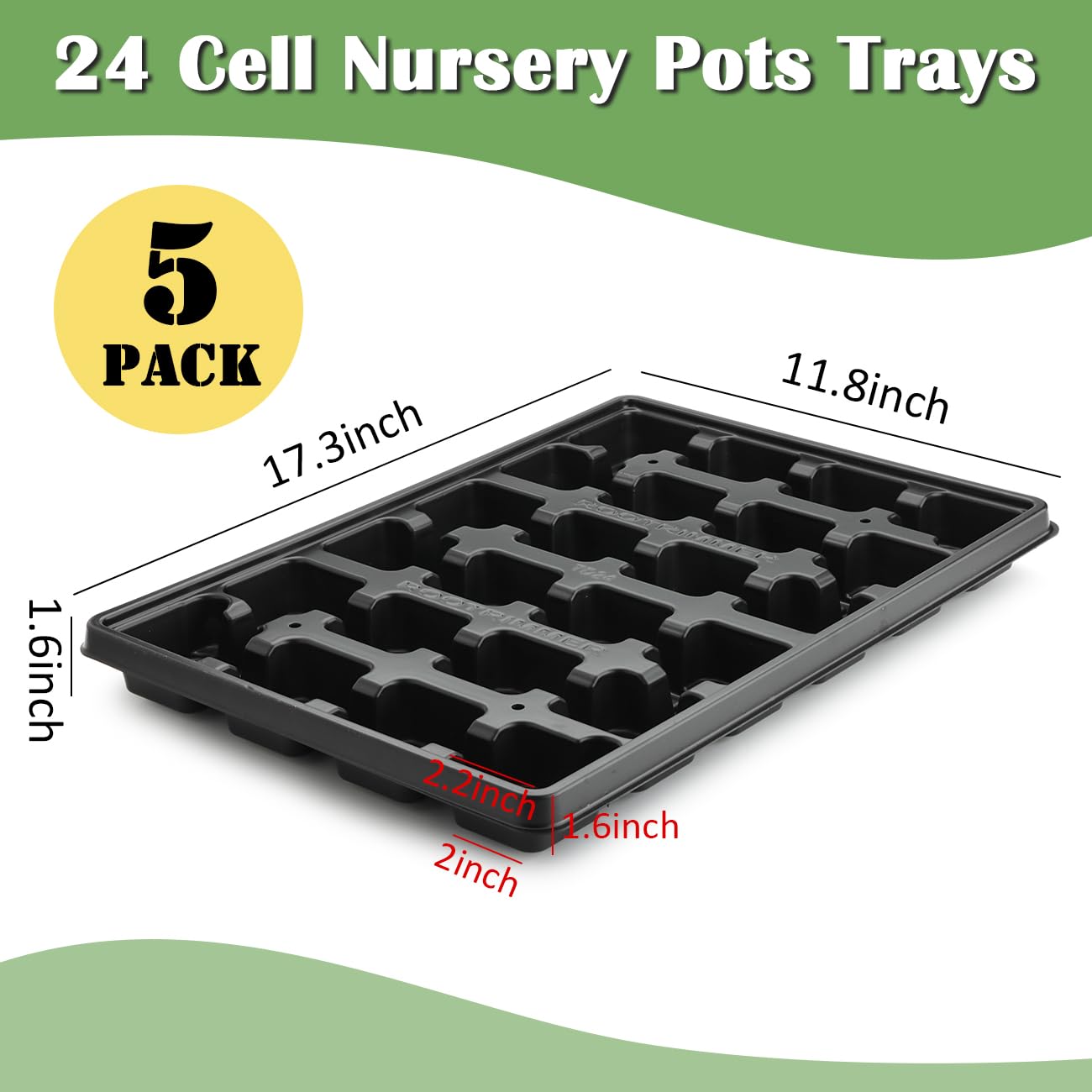 RooTrimmer 24-cell tray side angle demonstrates lightweight BPA-free construction.