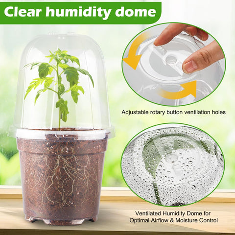 RooTrimmer 30-pack seed starter pots highlighting drainage holes to prevent overwatering.