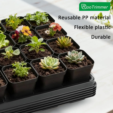 RooTrimmer 3-inch pots fit securely in tray cells.