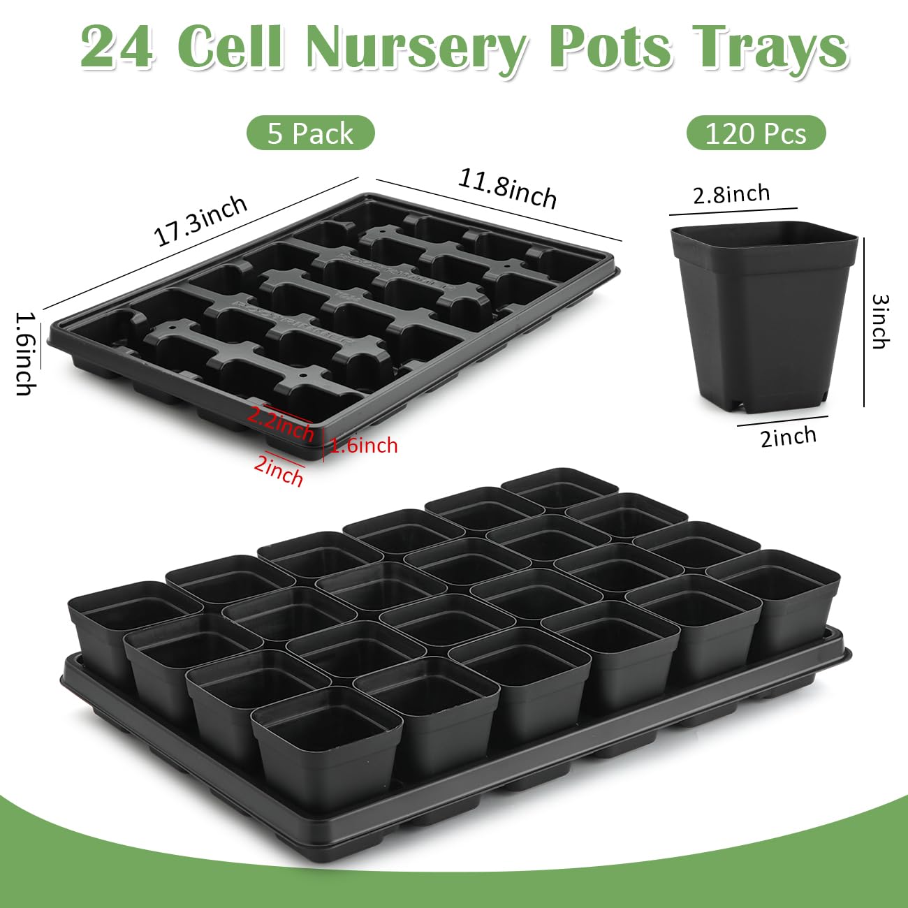 RooTrimmer close-up of 3-inch square pots showing smooth edges for gentle transplanting