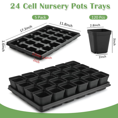 RooTrimmer close-up of 3-inch square pots showing smooth edges for gentle transplanting
