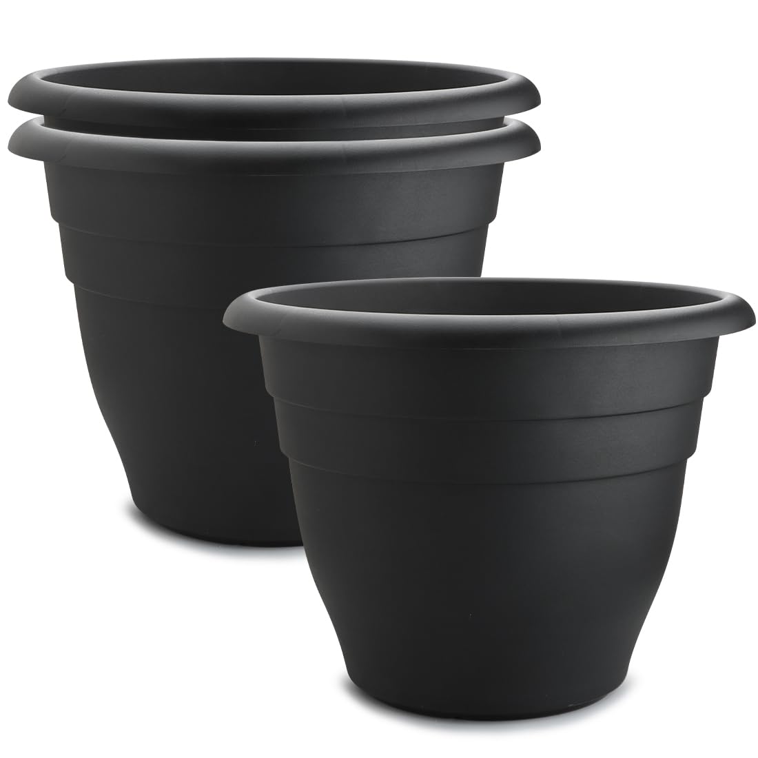 RooTrimmer 3-pack planters, top view, ideal for large plants and neat outdoor arrangements.