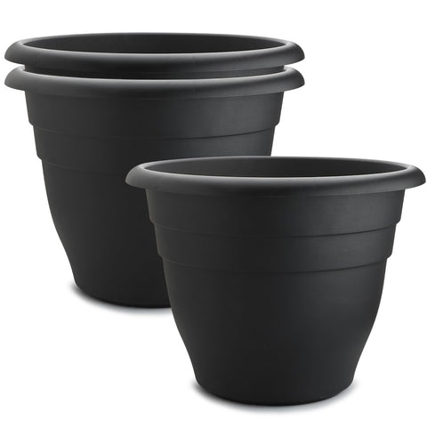 RooTrimmer 3-pack planters, top view, ideal for large plants and neat outdoor arrangements.