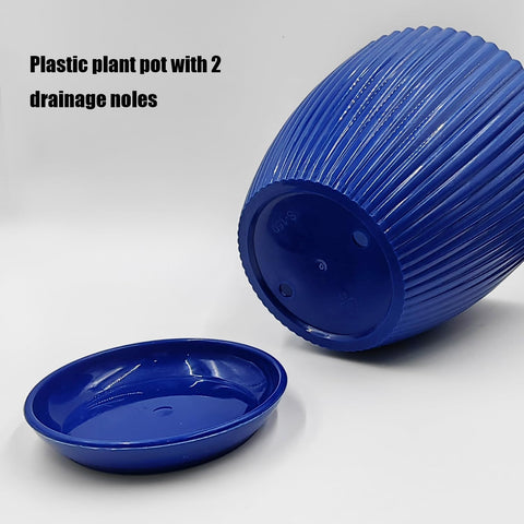 RooTrimmer 4.2-inch pot with saucer and drainage for compact spaces