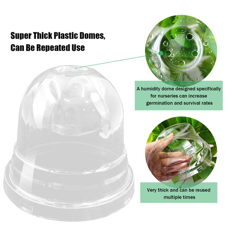 RooTrimmer 40-pack clear pots with lids for organized seed starting.