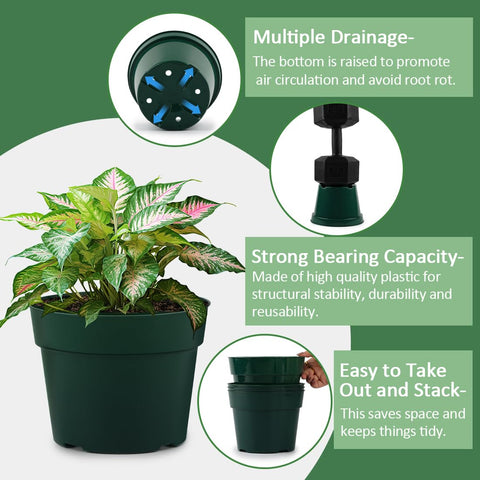 RooTrimmer 4-inch nursery pot green drainage holes optimize water management.
