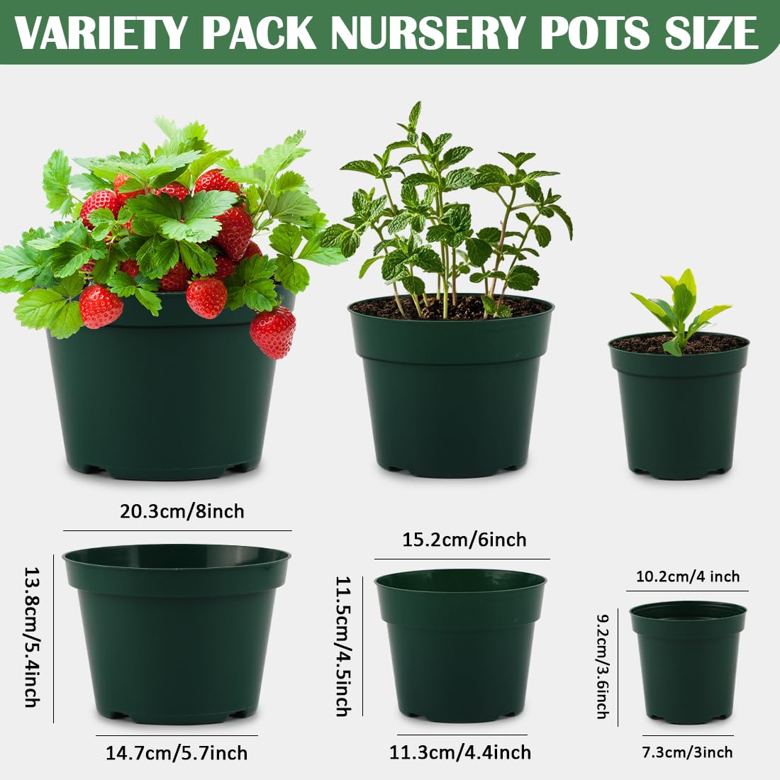 RooTrimmer 4-inch nursery pot green side view, perfect for reuse across seasons.