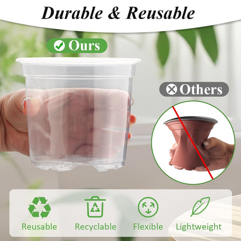 RooTrimmer 4-inch seedling pot showcases roots while staying durable.