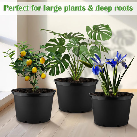 RooTrimmer 5-pack plastic nursery pots for versatile indoor or outdoor use.