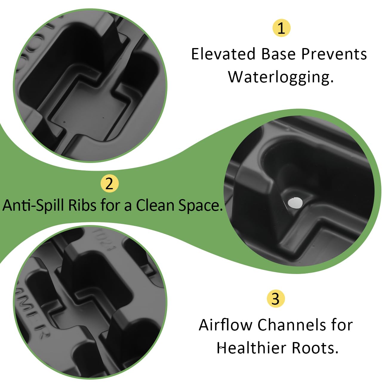 RooTrimmer 5-pack trays stacked saves storage space.
