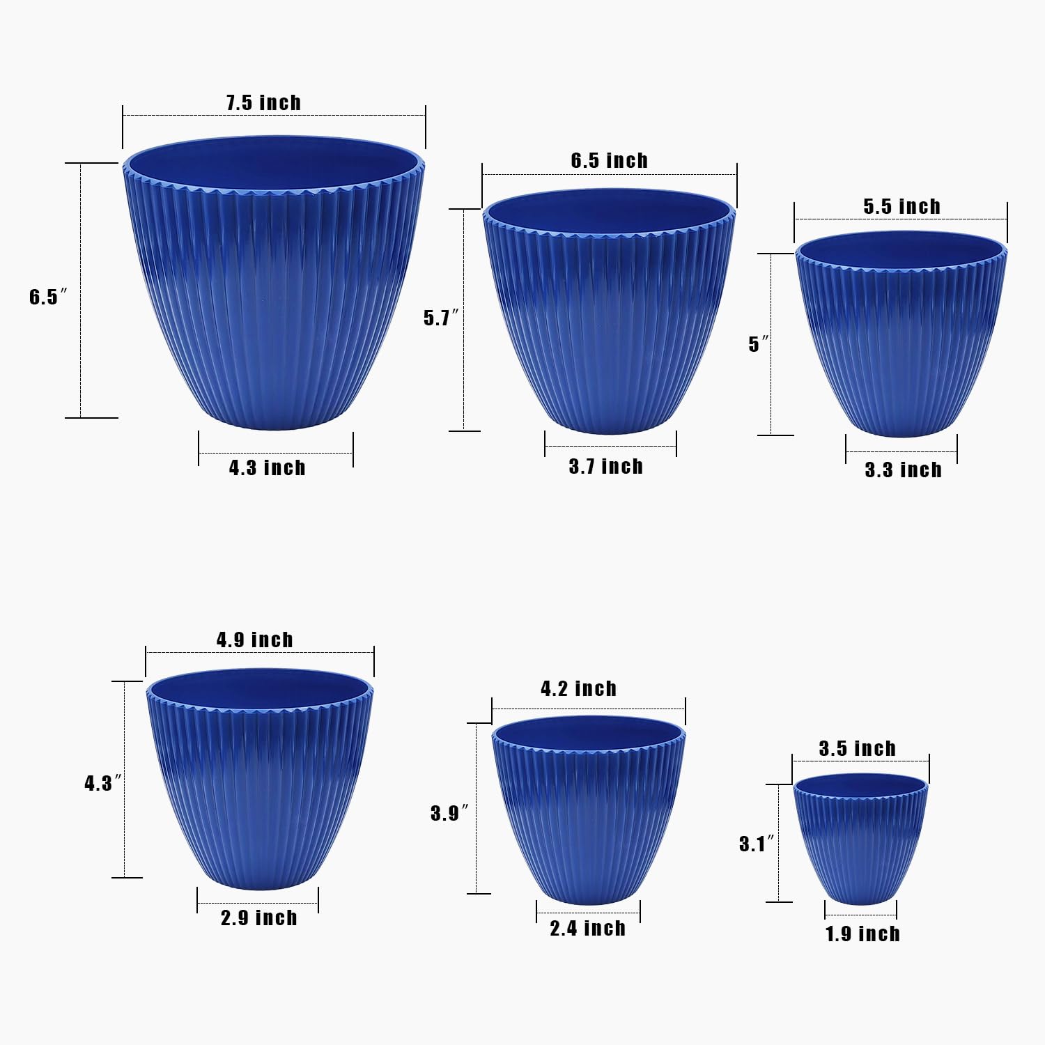 RooTrimmer 6.5-inch pot with saucer and drain hole, great for indoors herbs