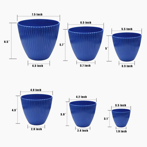 RooTrimmer 6.5-inch pot with saucer and drain hole, great for indoors herbs