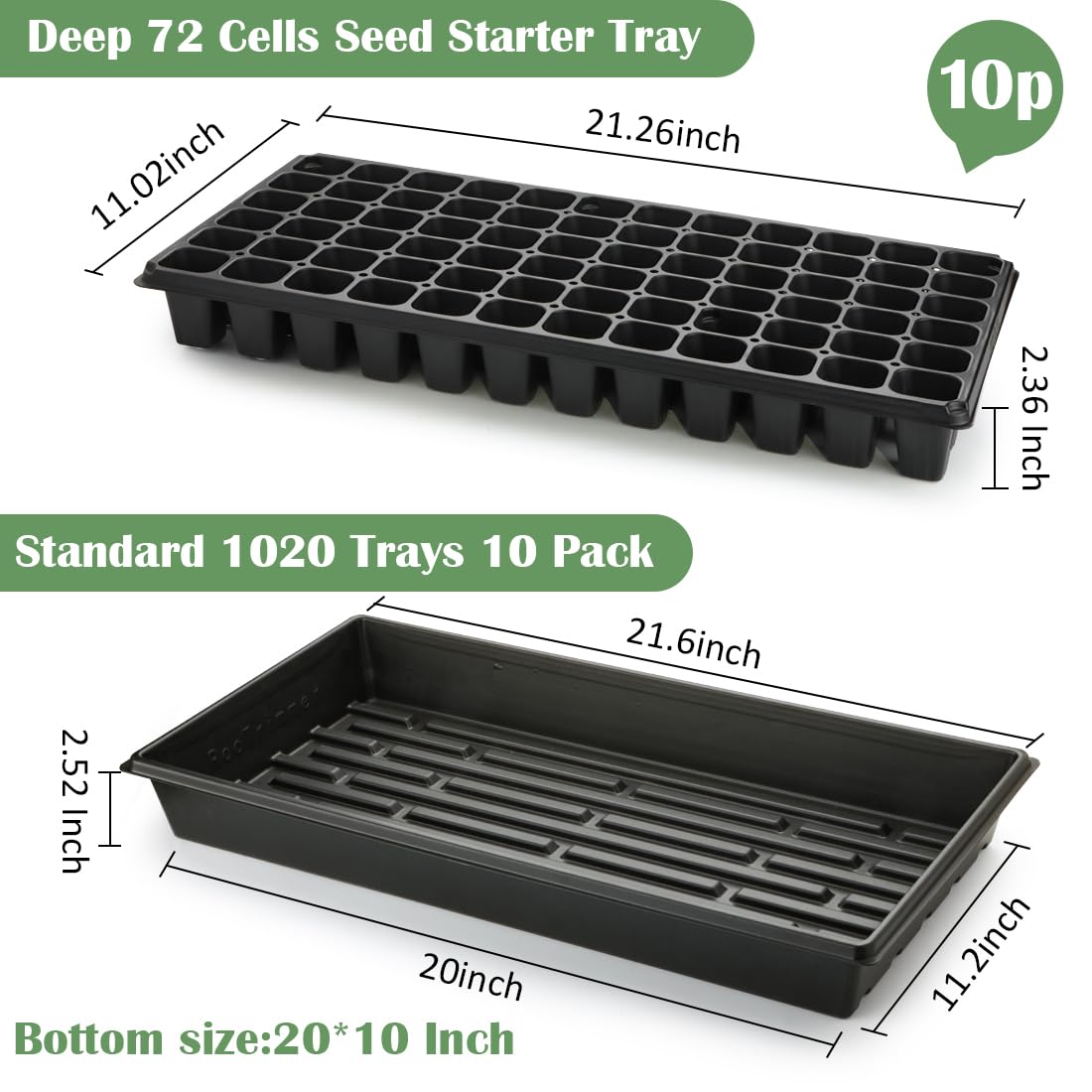 RooTrimmer 72-cell seed starter tray germination compact cells promote even seedlings